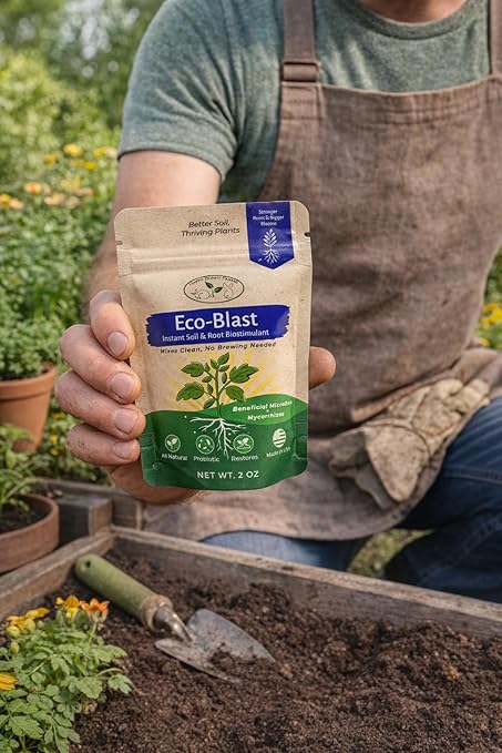 Eco-Blast™ Instant Compost Tea – 2oz Bag. Soil Microbes with Plant Probiotics, Mycorrhizae, Kelp, Yucca, Humic, Amino & Fulvic Acids.