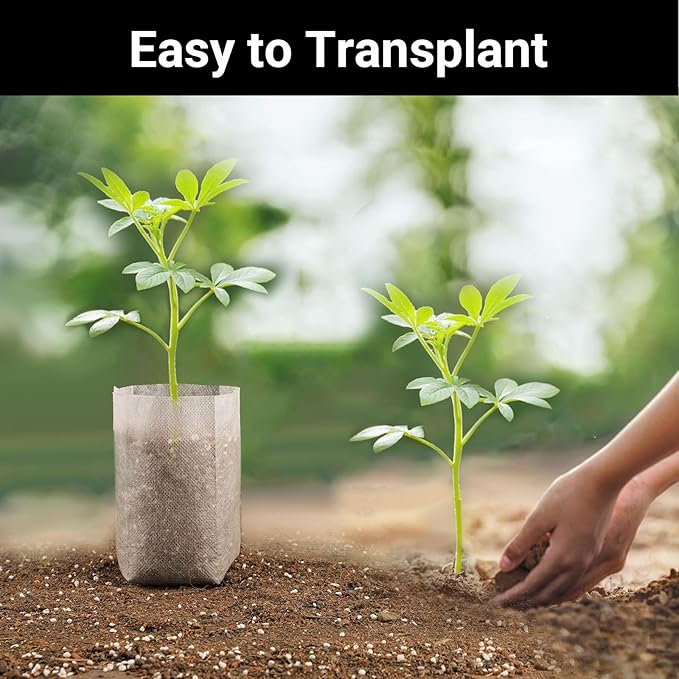 Plant Grow Bags, 400pcs Plant Nursery Bag 5.5 x6.3 Inches, Fabric Seedling Pots Non-Woven Pouch for Potato, Flower, Tomato Plant Starts & Clones, Fruit Protection Bags Home Gardening Supply