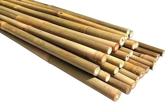 Natural Bamboo Poles, Eco-Friendly Plant Support Garden Stakes 4ft Long, Diameter of 3/8" (25-Count)