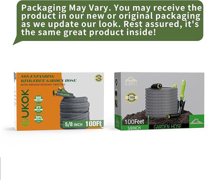 2025 Upgraded 50FT Non-Expanding Garden Hose, Ultra-Light & Flexible Water Hose - Burst-Resistant, Kink-Free, High-Pressure, All-Weather Use for Lawns, Gardens, and Outdoor Cleaning