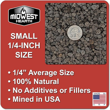 Black Lava Rocks for Plants Natural Horticultural Volcanic Rock (1/4" Size) (Mined in USA) (10-lb Bag)