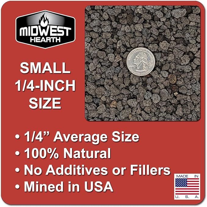 Black Lava Rocks for Plants Natural Horticultural Volcanic Rock (1/4" Size) (Mined in USA) (5-lb Bag)