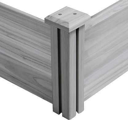Topeakmart 95 x 25 x 11inches Wooden Elevated Raised Garden Bed 8x2ft Raised Kit Divisible - Garden Planter Boxes for Vegetables Outdoor Outside, Gray