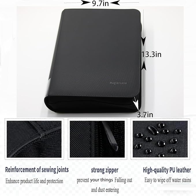 Gift Card Photo Album Book - 100 Pockets with Label Paper, Fits Greeting Cards & Photos, Ideal for College High School Graduation, Christmas& Birthday Gift Storage (black)