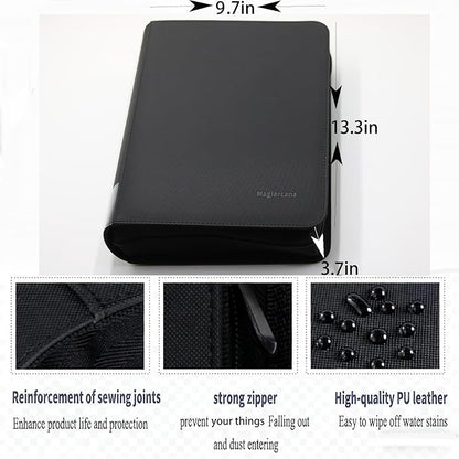 Gift Card Photo Album Book - 100 Pockets with Label Paper, Fits Greeting Cards & Photos, Ideal for College High School Graduation, Christmas& Birthday Gift Storage (black)