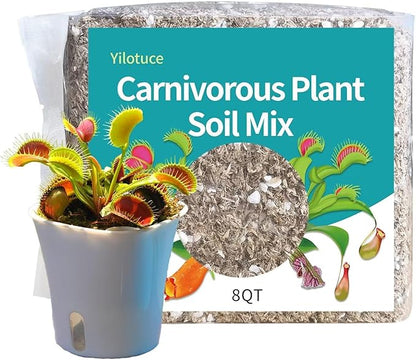 8 Qts Carnivorous Plant Soil Mix, Great Potting Soil for Venus Fly Traps, Pitcher Plants, Sundews and Butterworts