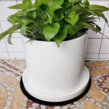 Ceramic Plant Saucer Pot Tray 12 Inch, Planter Saucers 4 5 6 7 8 9 10 11 12 Inch for Indoors Outdoor, Durable Sturdy Flower Drainage Tray for Glazed Pots Base (12.5 Inch-White)