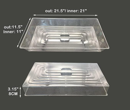 10 Pcs Humidity Dome, Plastic Clear Seed Starter Dome 1020 Tray Covers Humidifying and Insulating for Greenhouse Germination and Garden Growing (21.5"×11.5", 3.15" Height, 10-Pack)