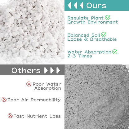 Legigo 6 Quarts Organic Horticultural Perlite for Plants Indoor- Natural Horticultural Soil Additive Conditioner Mix for Improves Drainage, Ventilation and Root Growth