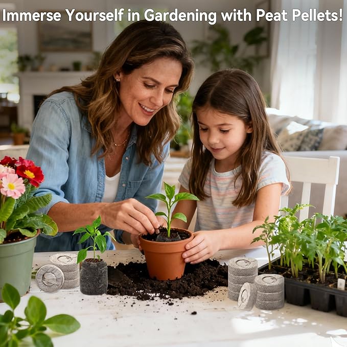 Halatool 500 Pcs 30mm Peat Pellets Block Potting Soil for Seedlings, Compressed Garden Soil Seed Starter Nutrient Peat Pods for Starting Seeds, Planting Flowers, Vegetables, Herbs