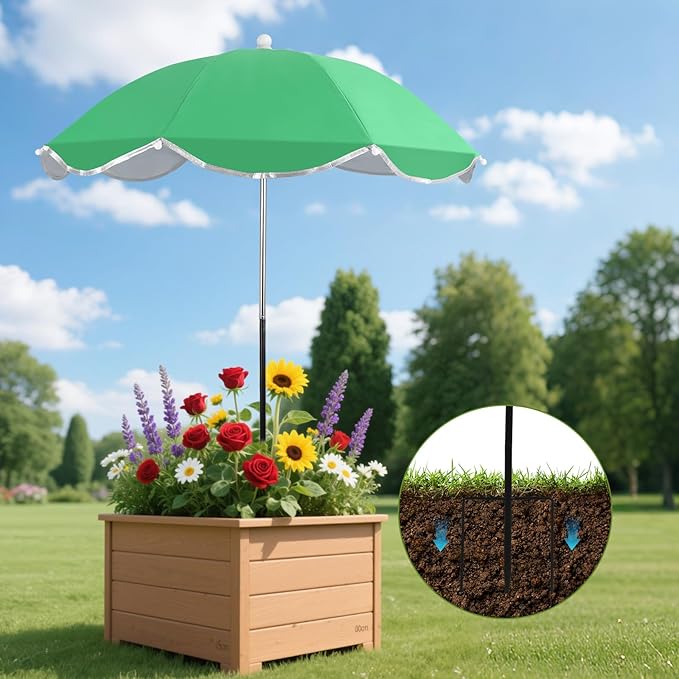Plant Umbrellas for Outdoor Plants, 25inch Plant Shades for Outdoor Plants with Durable 40'' High M-Shaped Plug for Stronger Wind Resistanc for Plants, Potted Plant, Garden Beds