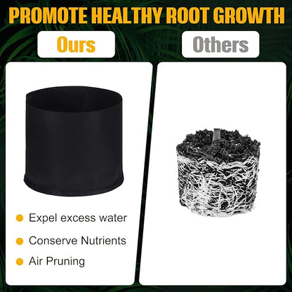 Zubebe 60 Pack Plant Grow Bags Bulk Garden Bags Aeration Grow Pots Heavy Duty Thickened Nonwoven Fabric Plant Pots Black Planting Container for Potato Tomato Vegetable Flower Fruits (5 Gallon)