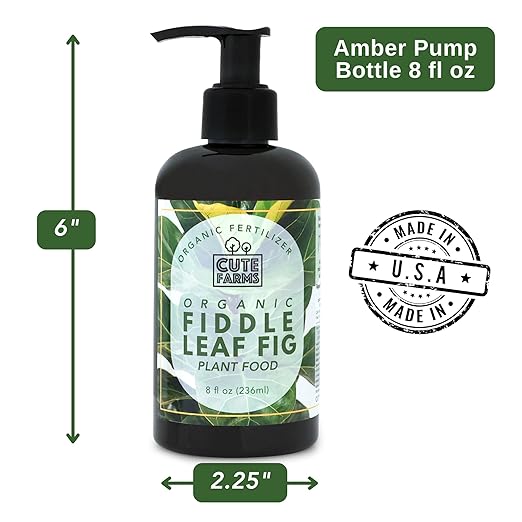 Organic Fiddle Leaf Fig Tree Fertilizer for Ficus Lyrata & Ficus Audrey – Urea-Free, Calcium-Enriched Formula with a Balanced NPK Ratio of 3-1-2 for Strong Roots & Lush Leaves (8 oz) Cute Farms