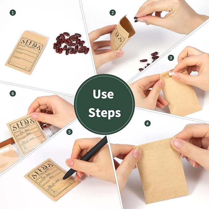 Mkway Garden Seed Storage Organizer Binder - 150 Resealable Seed Envelopes Brown Shell with 40 Sheet Protectors for Efficient Seed Packet Organization - Green