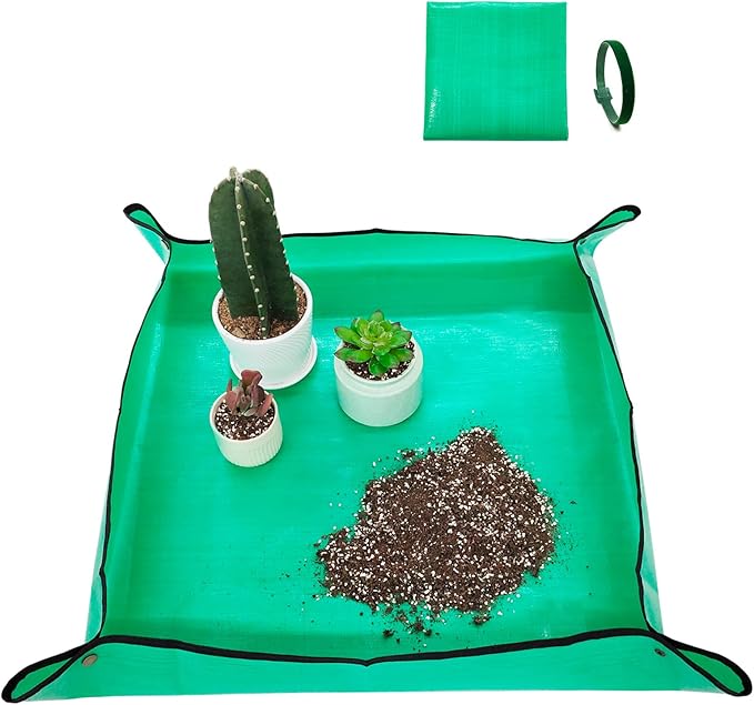 26.8" X 26.8" Repotting Mat for Indoor Plants and 5 lbs Succulent Cactus Soil Potting Mix,Perfect for Gardener