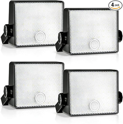 Light Sensor Auto Head-up Solar Motion Sensor Outdoor Lights 2200mAh, 7500K LED Solar Security Wall Flood Lights Outdoor IP65 Waterproof 3 Modes for Outside Yard Patio, 4 Pack