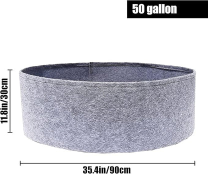 2-Pack 10 Gallon Plant Grow Bags, Heavy Duty Thickened Non-Woven Aeration Fabric Pots Container for Gardening (Grey, 50 Gallon * 2 Pack)