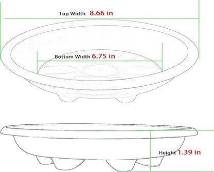 6 Pack of Plant Saucer 8 inch, Heavy Duty Clear Plastic Plant Saucers, Round Plant Drip Trays for Indoors Outdoor, Plant Water Tray for Planters
