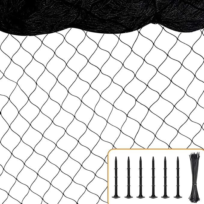 Chicken Netting 25'x25' with 1" Mesh Nylon Bird Netting for Chicken Coop, Heavy Duty Poultry Net Bird Net for Garden Deer Fence for Fruit Tree