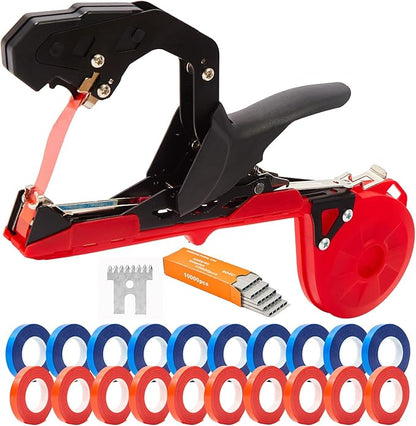 Plant Tying Machine, Lightweight Plant Tape Tool for Quick Vine Tying, for Gardeners and Farmers,Plant Tie Tapener Gun with Tapes and Staples