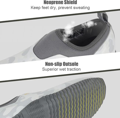 Kalkal Men's Rain Boots, Waterproof Garden Shoes, Neoprene Rubber Footwear for Camping, Lawn Care, Gardening and Yard Work(Size 6-14)