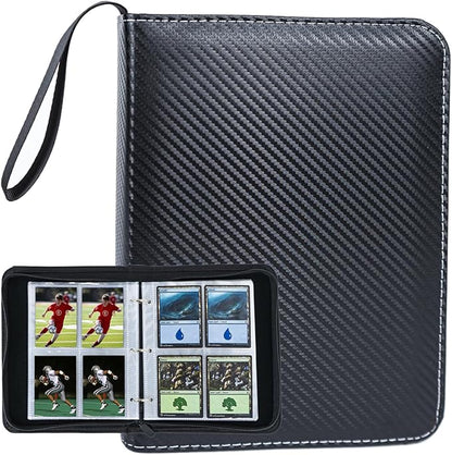 4 Pocket Trading Card Collection Book, Binder Card Album with 400 Pockets Game Card Sleeves, Binder Card Organizer for MTG, TCG, and Baseball Cards Protection and Storage