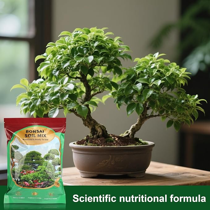 Premium Bonsai Soil Mix with Enhanced Aeration & Drainage 1qt - Professional Grade Potting Soil for Bonsai Pots