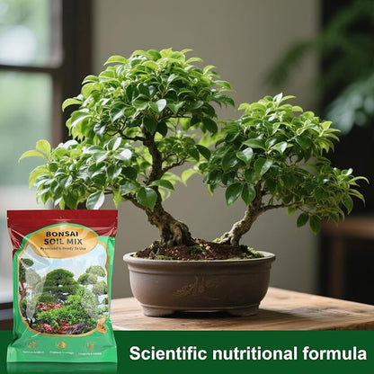 Premium Bonsai Soil Mix with Enhanced Aeration & Drainage 2qt - Professional Grade Potting Soil for Bonsai Pots