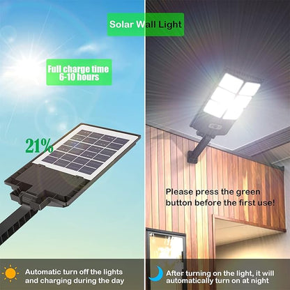 150W Solar Lights Outdoor, 8000LM Led Flood Light Motion Sensor with Remote Control, 3 Modes Solar Street Light Outdoor for Yard, Garden, Path, Parking lot - IP65 Waterproof