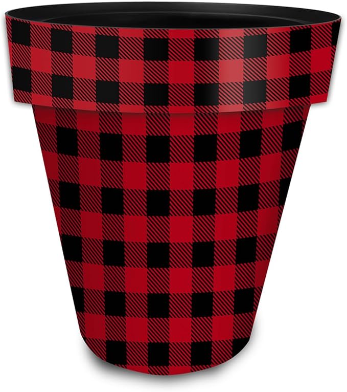 Briarwood Lane Red and Black Buffalo Check Large Planter