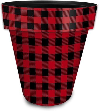 Briarwood Lane Red and Black Buffalo Check Large Planter