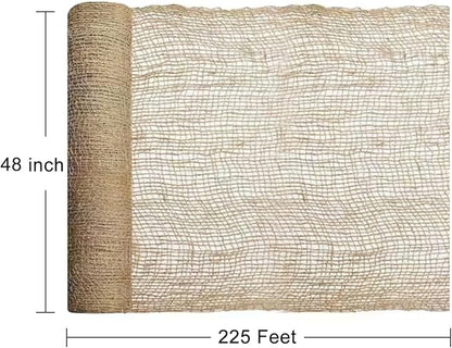 Agfabric Natural Jute Erosion Control 4'x225', 75yard Long Jute Netting - 48 inch Wide Soil Saver Mesh Blanket - 900 Sq.Ft.Coverage