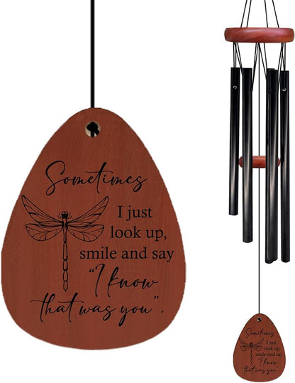 Dragonfly Decor Memorial Wind Chimes, Memorial Gifts Wind Chimes, Dragonfly Gifts for Women WindChimes for Outside, Sometimes Remembrance Sympathy Gift for Loss of Loved One, 26" Inches