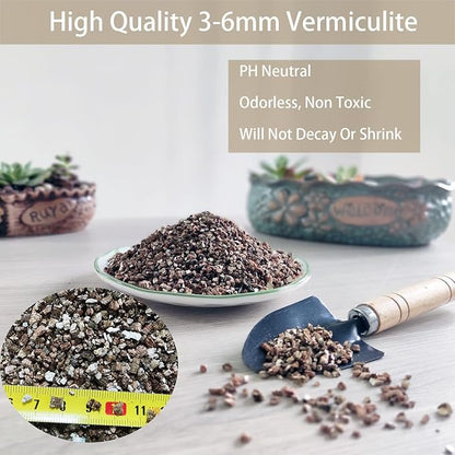 Natural Coarse Vermiculite 15QT for Plants Organic Occurring Mineral Potting Mix Medium for Potted Plants, Hydroponics, Terrariums, Orchids, Mushroom Or Reptile Habitats