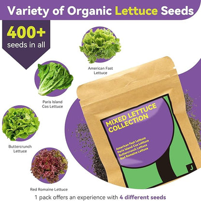 Red Romaine Lettuce Seed Pods for AeroGarden, Ahopegarden, iDOO Hydroponics Growing System Indoor, 400+ Seeds(18-Pods)