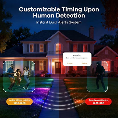 Linkind Smart Solar Lights Outdoor SL5 with Motion Sensor, APP Control Cool/Warm White/Color Changing Solar Spot Lights Outdoor, IP65 Landscape Lighting for Yard, Garden, Path(6 Pack)