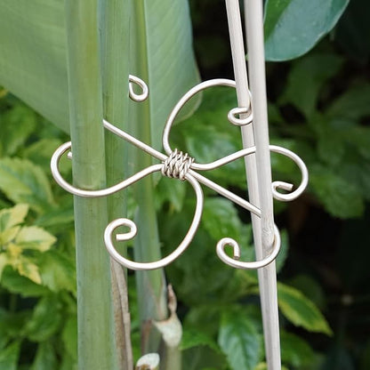 5PCS Plant Stem Support - Durable 5pcs Iron Grapple Holder for Monstera & Climbing Plants, Unique Design for Optimal Growth, Bamboo Clamp Set for Leaf Stabilization and Support (Gold)