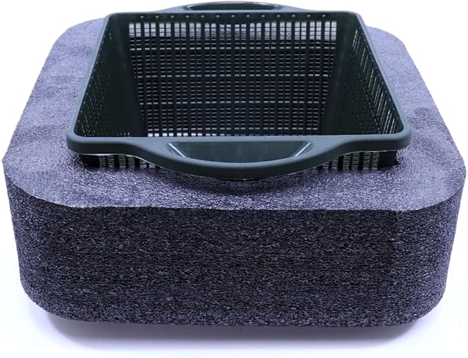 Custom Pro Rigid Self Watering Mesh Aquatic Plant Pot with Float - 9" Square
