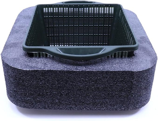 Custom Pro Rigid Self Watering Mesh Aquatic Plant Pot with Float - 9" Square