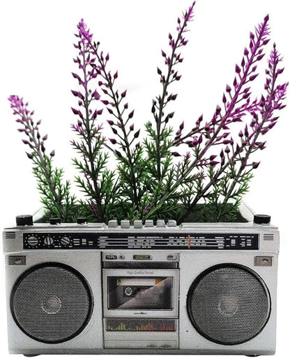 Hztyyier Retro Planter Pots, Cute Flower Planters Decorations, Radio Shaped Pots for Home Decor Indoor Outdoor (Recorder Flower Pot)