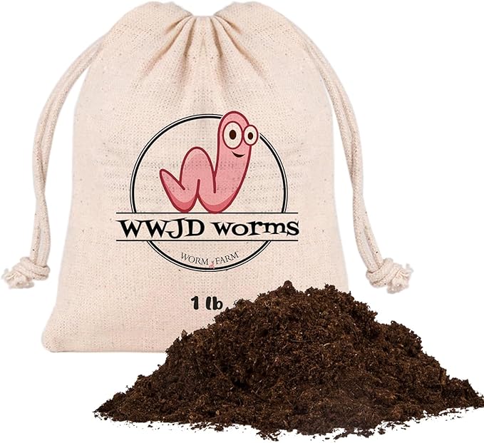 1lb Worm Bedding for Nightcrawlers and Red Wigglers (Worms Not Included) - Vermicompost Bin Worm Bedding for Earthworm Castings - Earthworm Food for Organic Potting Soil Gardening Mix