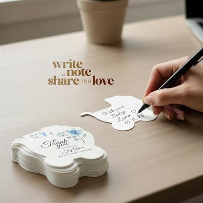 Carriage-Shaped Seed Paper – 12 pcs Blue Shower Favors for Guests with Wildflower Seeds, Writable & Plantable, Gender Reveal, Birthday Gifts for Guest