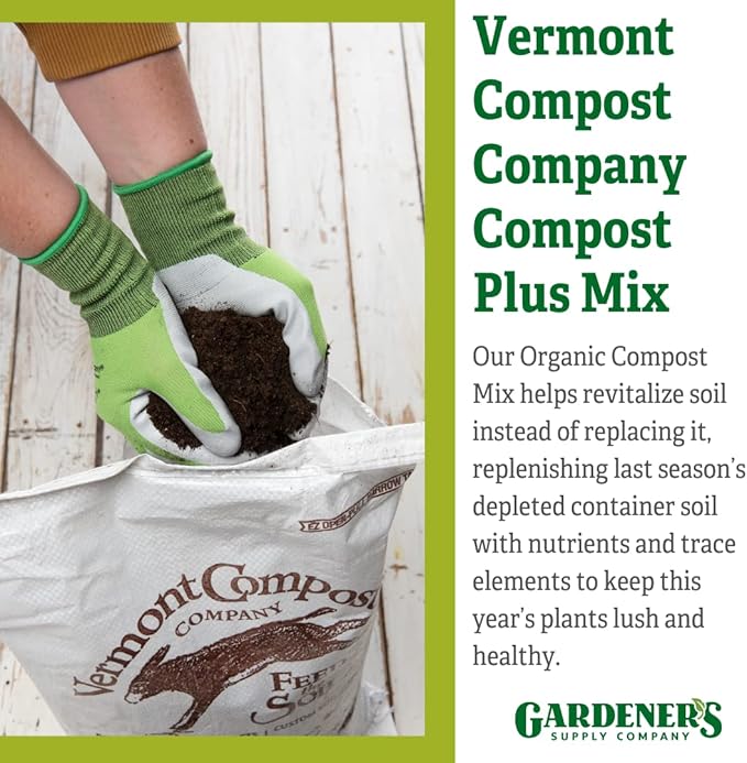 Compost-Plus Organic Container and Transplant Booster Mix | All-Natural Potting Soil for Plants & Vegetable Gardening - 20 Quarts | Gardener's Supply Co Exclusive