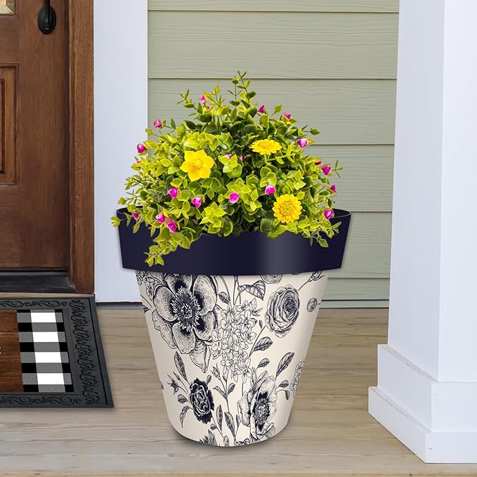 Briarwood Lane Woodcut Floral Large Planter