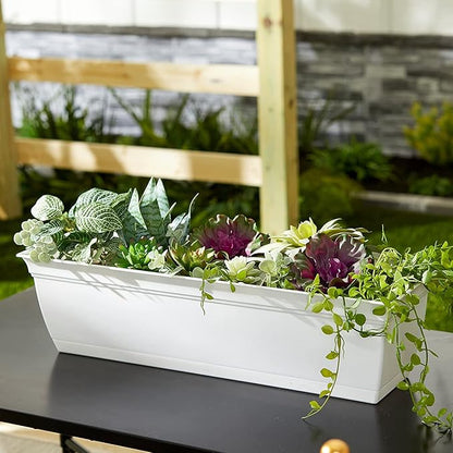 The HC Companies 24" Eclipse PlasticWindow Box 7.76"x24"x6.57" in White Color