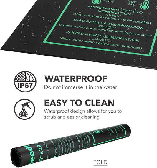 BN-LINK Seedling Heat Mat Warm Hydroponic Heating Pad Waterproof 20" x 20.75" for Seed Starting Greenhouse and Germination