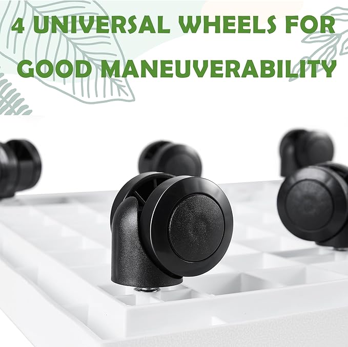 11.4 Inch Square Rolling Plant Caddy Saucer with Wheels, Heavy Duty Wheeled Planter Stand for Potted Plant, Coaster Roller Base Tray with Casters, Flower Pot Dolly Holder for Indoor Outdoor