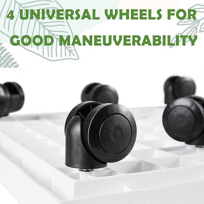 13 Inch Square Rolling Plant Caddy Saucer with Wheels, Heavy Duty Wheeled Planter Stand for Potted Plant, Coaster Roller Base Tray with Casters, Flower Pot Dolly Holder for Indoor Outdoor