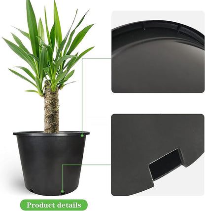 Planter Nursery Pots 6.3 Gallon Pots for Plants, Injection Molded Plastic Nursery Pots, Plant Container 6.3 Gal 10-Pack