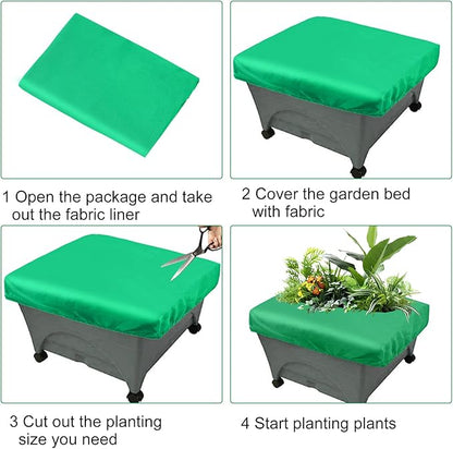 2 Pack City Pickers Replacement Mulch Cover, 20" x 24" Black Planter Box Cover with Elastic City Picker Raised Bed Cover for Garden Planters Boxes (Green)